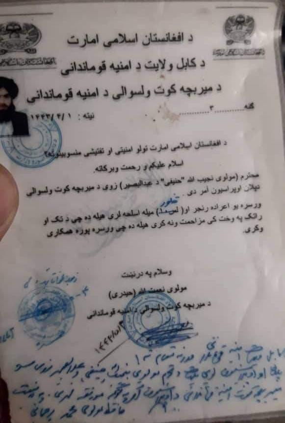 مولوی نجیب‌الله حنیفی، آمر پلان اپراسیون ولسوالی میر‌بچه‌کوت 